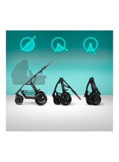 Kinderkraft Pram 3 In 1 Set Xmoov Travel System Baby Pushchair Buggy Foldable With Infant Car Seat Carrycot Accessories Rain Cover Footmuff For Newborn From Birth To 3 Years - Black  - Image 3