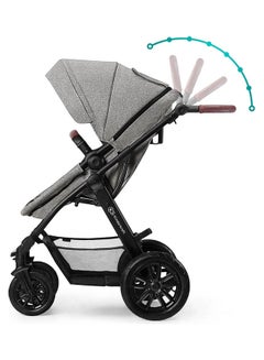 Kinderkraft Pram 3 In 1 Set Xmoov Travel System Baby Pushchair Buggy Foldable With Infant Car Seat Carrycot Accessories Rain Cover Footmuff For Newborn From Birth To 3 Years - Black  - Image 5