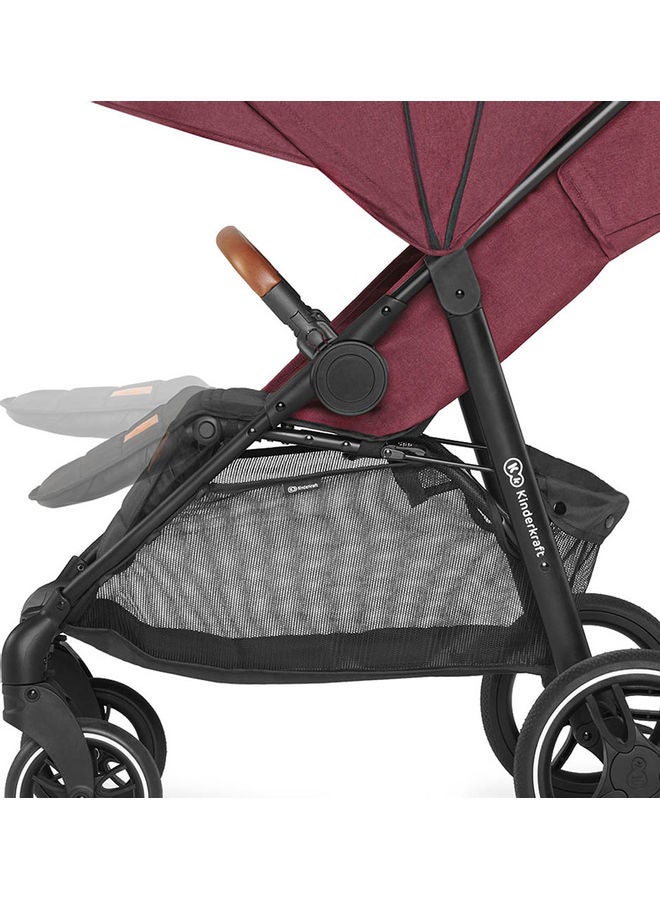 Kinderkraft - Grande Pushchair 2020 Burgundy, 0 To 2 Months - Image 1