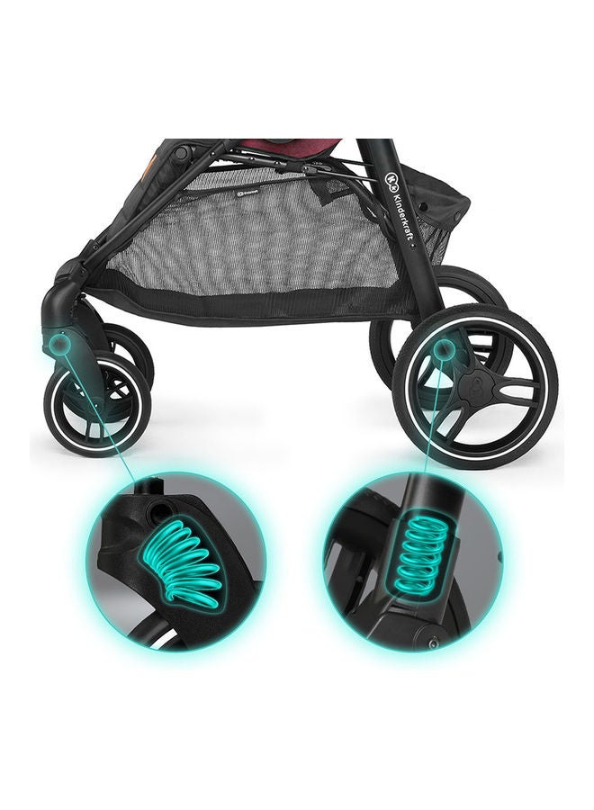 Kinderkraft - Grande Pushchair 2020 Burgundy, 0 To 2 Months - Image 1