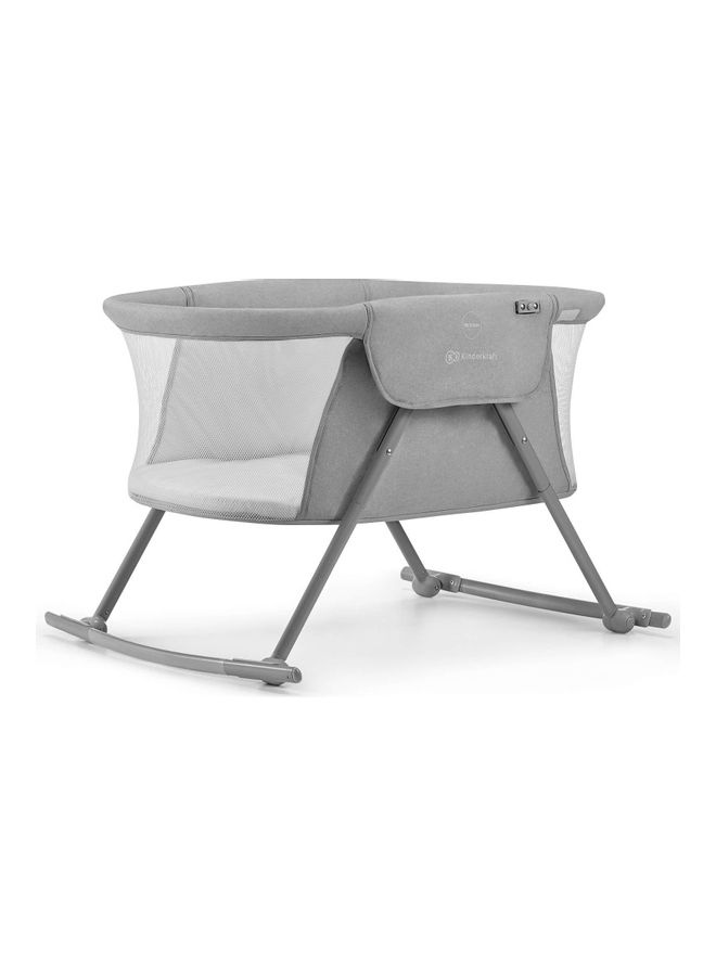 Kinderkraft - Baby Crib 3 In 1 Lovi, Cradle, Travel Cot, Rocker, Easy Folding And Unfolding, Adjustable Canopy, With Accessories, Mattress Cover, Included Toys, Transport Bag, For Newborn, 0 - 9 Kg, Grey - Image 1