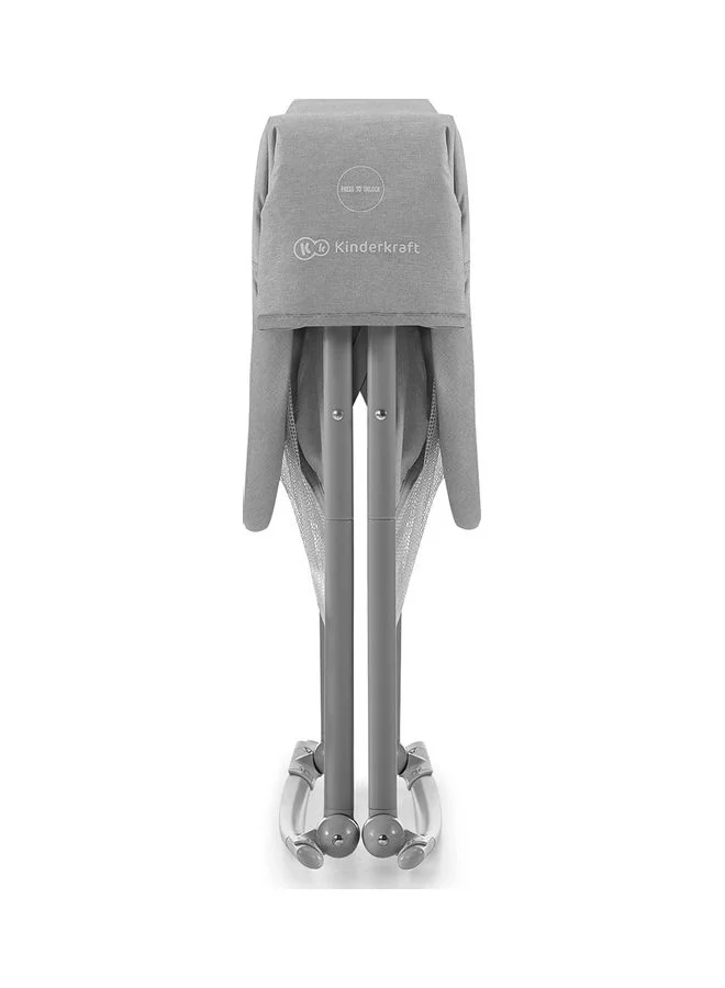 Kinderkraft Baby Crib 3 In 1 Lovi, Cradle, Travel Cot, Rocker, Easy Folding And Unfolding, Adjustable Canopy, With Accessories, Mattress Cover, Included Toys, Transport Bag, For Newborn, 0 - 9 Kg, Grey
