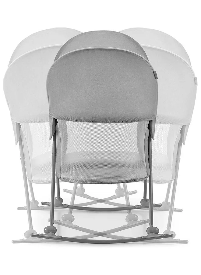 Kinderkraft Baby Crib 3 In 1 Lovi, Cradle, Travel Cot, Rocker, Easy Folding And Unfolding, Adjustable Canopy, With Accessories, Mattress Cover, Included Toys, Transport Bag, For Newborn, 0 - 9 Kg, Grey