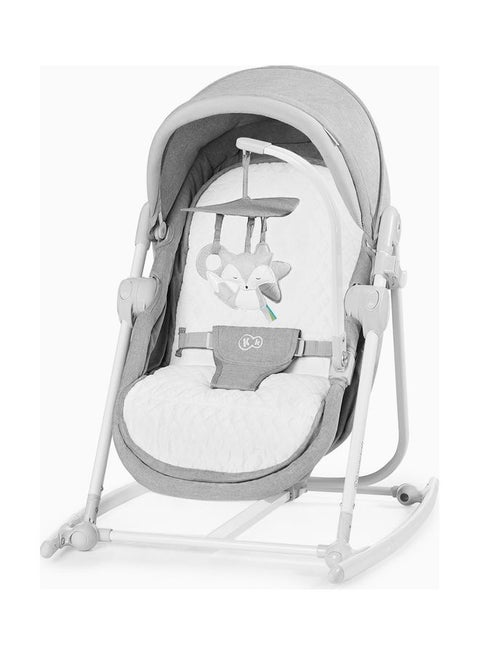 Baby Bouncer 5 In 1 Unimo 2020, Infant Rocker, Swinger, Chair, Crib, Foldable, Adjustable Backrest, Lying Position, With Accessories, Removable Toy Bar, For Newborn To 3 Years, Gray