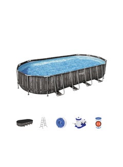 Power Steel Oval Pool Set, Above Ground Frame Pools 112.18kg
