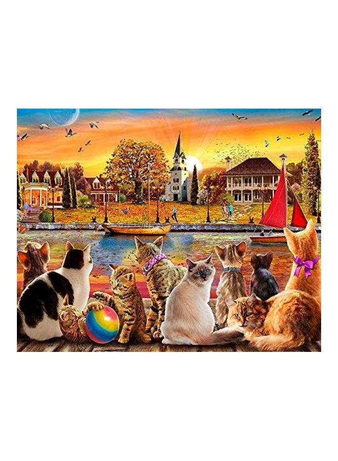 Vermont Christmas Company 1000 Piece Dockside Cats Jigsaw Puzzle 12x10x2inch - Image 1