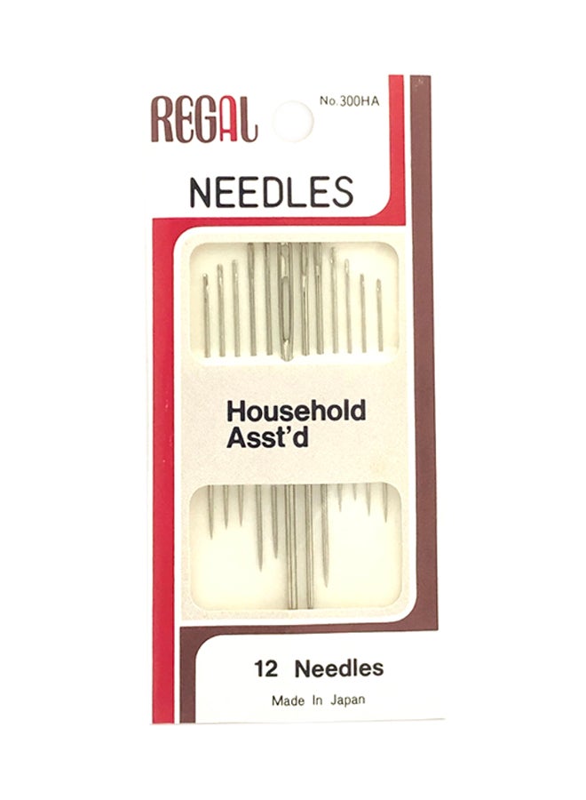 ريجال مجموعة إبر خياطة مكونة من 12 قطعة فضي - Image 1