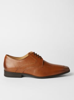 Leather Lace-Up Oxford Shoes Tan