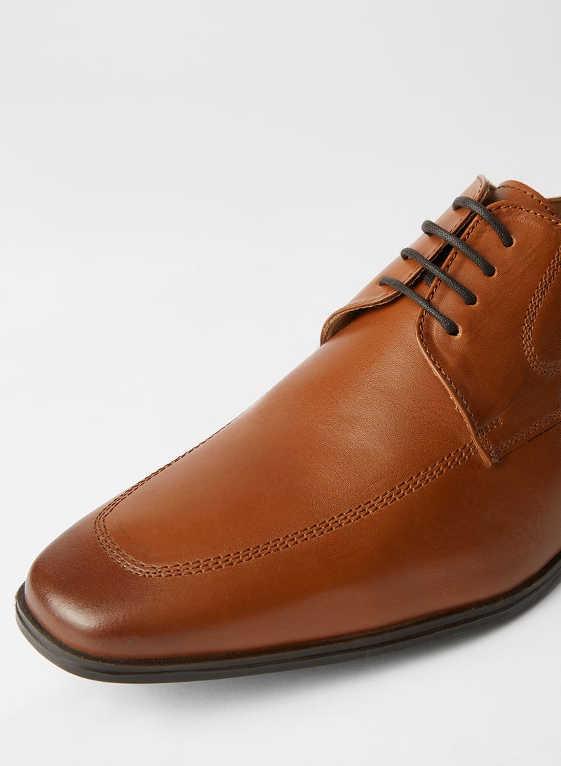 ZAHA - Leather Lace-Up Oxford Shoes Tan - Image 1