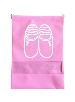 Generic Woven Portable Travel Shoe Cover Pink  - Image 1