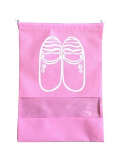 Generic Woven Portable Travel Shoe Cover Pink  - Image 2
