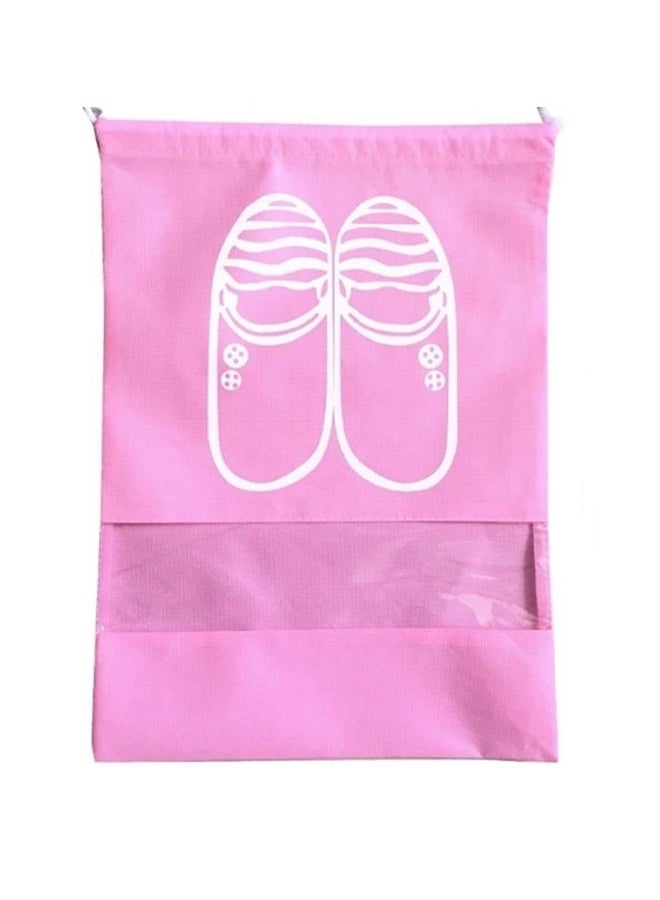 Woven Portable Travel Shoe Cover Pink  - Image 2