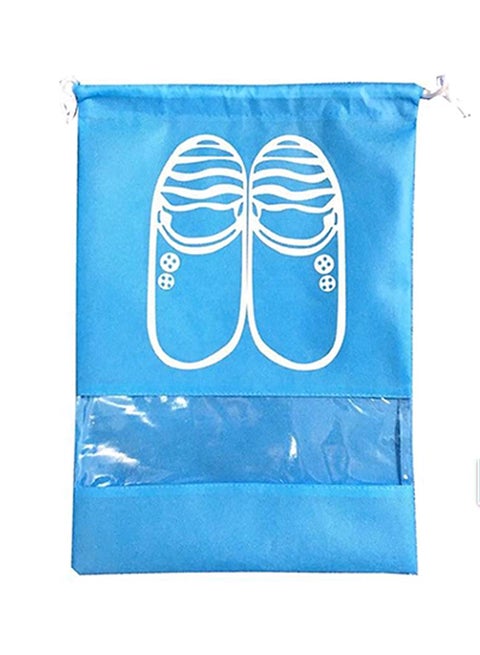 Woven Portable Travel Shoe Cover Blue