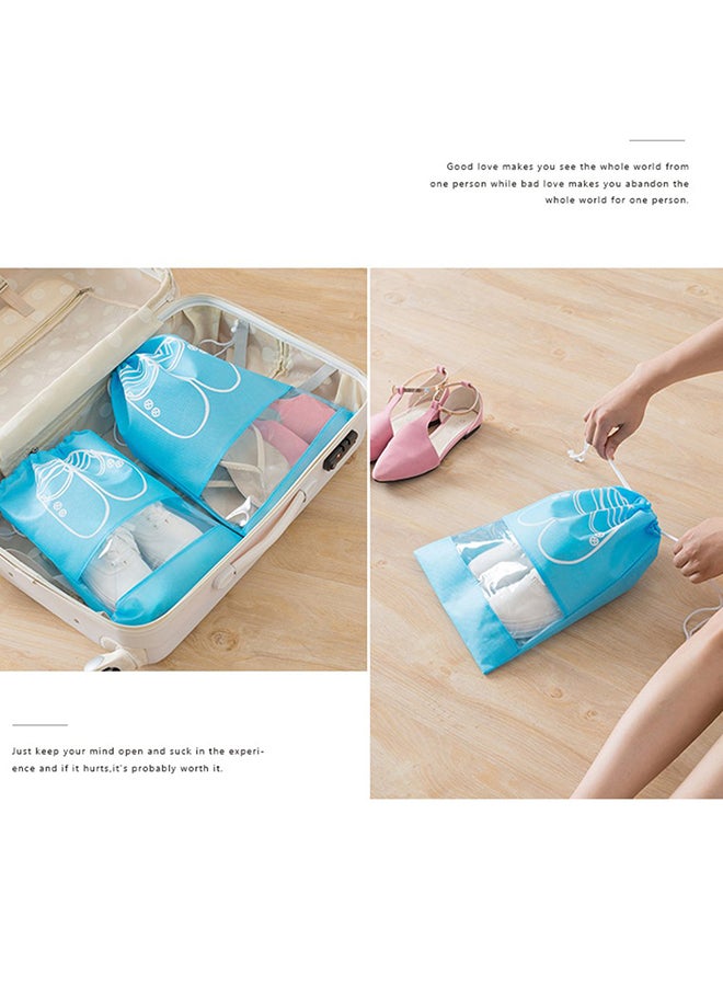 Woven Portable Travel Shoe Cover Blue