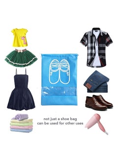 Generic Woven Portable Travel Shoe Cover Blue  - Image 4