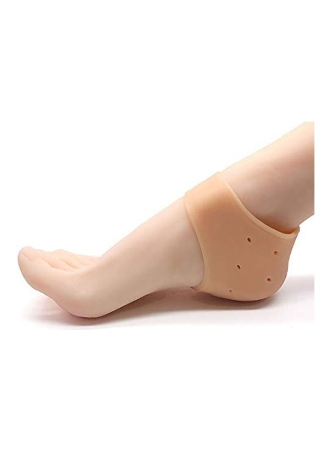 Generic Silicone Heel Pad Socks for Pain Relief Beige - Image 1