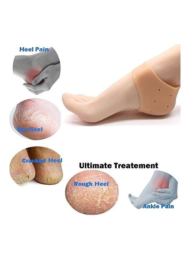 Generic Silicone Heel Pad Socks for Pain Relief Beige - Image 2