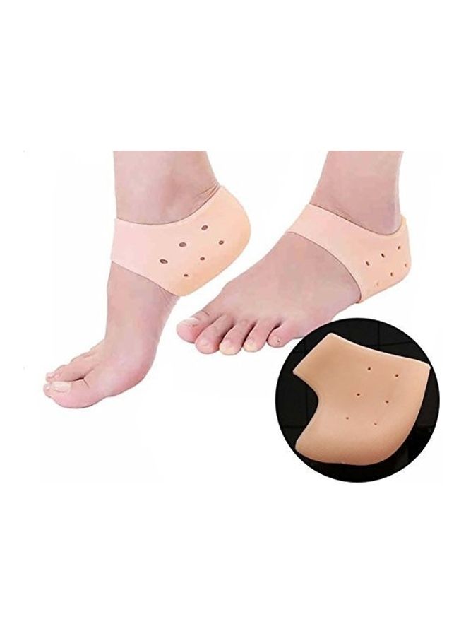 Generic Silicone Heel Pad Socks for Pain Relief Beige - Image 4