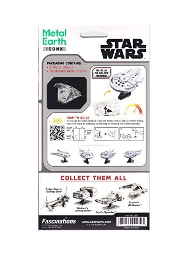 Fascinations Iconx Star Wars Solo Lando's Millennium Falcon 3D Model Kit 4.33x2.88x2.23inch  - Image 3