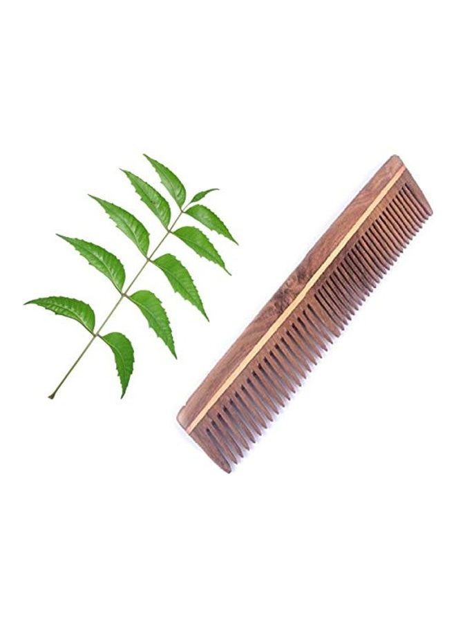 Good Quality Neem Wood Hair Comb Brown 1 x 1 x 1inch - Image 1