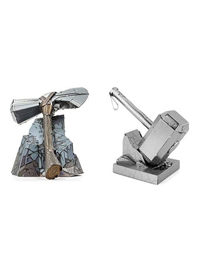 Fascinations Set Of 2 Stormbreaker And Mjolnir Thor's Hammer Metal Model kit 7x6x1inch  - Image 1