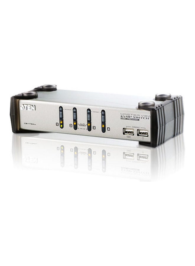 أتين محول صوت مزود بعدد 4 منافذ ومنفذي USB أسود/فضي - Image 1