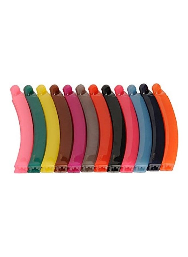 ACCESSHER 12 Piece Banana Hair Claw Clip Multicolour - Image 1