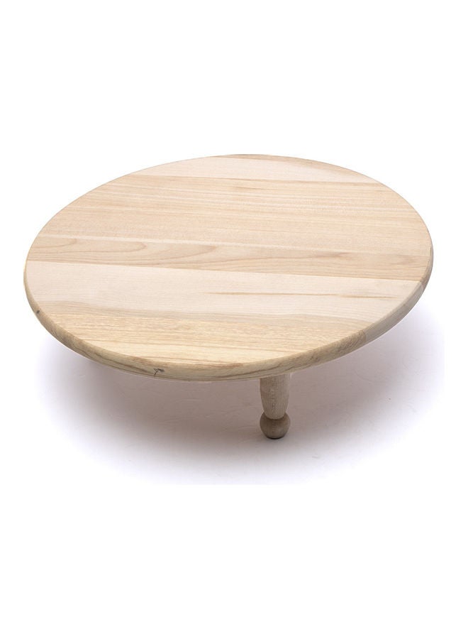 Squalo Wooden Rounded Modern Slicing Table Beige 35cm - Image 1