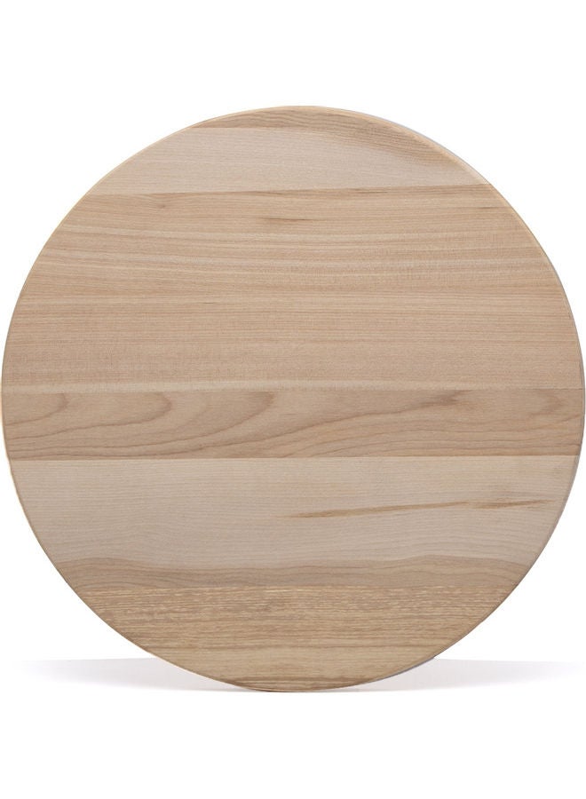 Squalo Wooden Rounded Modern Slicing Table Beige 35cm - Image 2