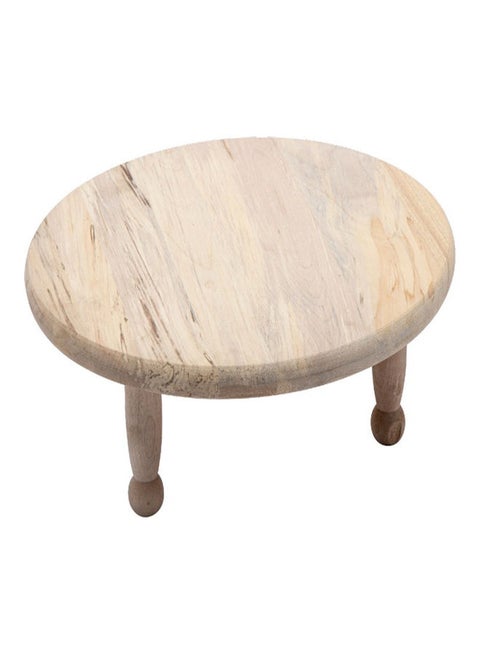 Wooden Rounded Modern Meat And Fruit Slicing Table Beige 30cm