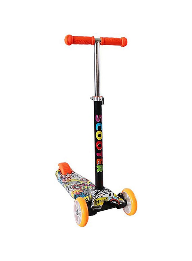بيوينتي سكوتر دفع كامبو مزين بفن الجرافيتي مزود بعدد 7 عجلات لينة للتوجيه من البولي يوريثان وبطول قابل للضبط متعدد الألوان - Image 1