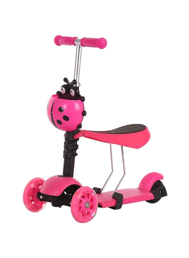 Beauenty 3 In 1 Pu 3 Wheels Flashing Swing Car Lifting Stroller Scooter Toys Pink