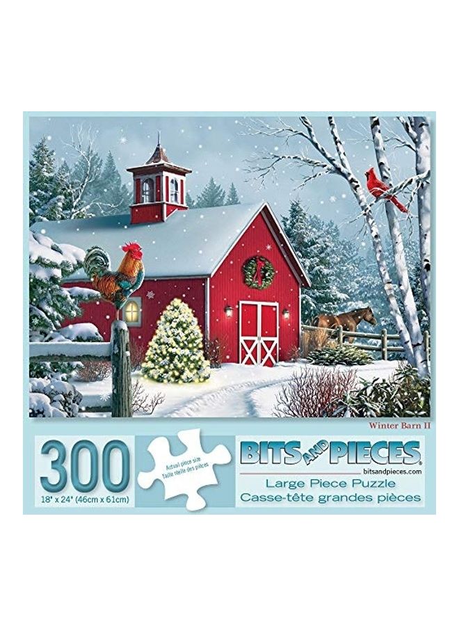 Bits and Pieces 300-Piece Winter Barn II Jigsaw Puzzle  - Image 1