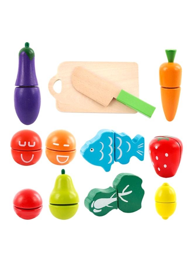 CYTHERIA Wooden Kitchen Fruit And Vegetable Pretend Play Toys - Image 1