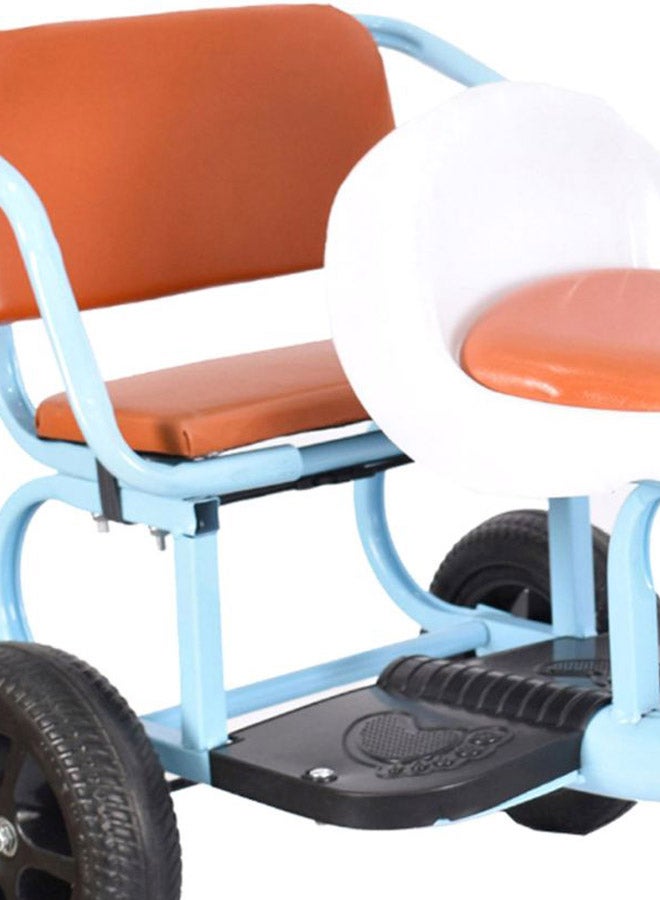 أملا دراجة ثلاثية العجلات مزودة بسلة أمامية ومقعد مزدوج وعجلات متينة للأطفال 80x68سم - Image 2