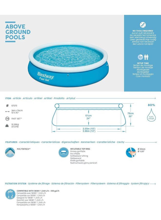 بست واي طقم حوض سباحة فاست طراز 57273 366x76سم - Image 4