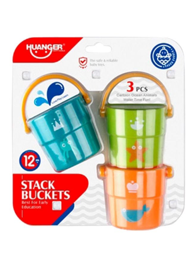 HUANGER - 3-Piece Water Stacking Buckets Set 21x23cm - Image 1