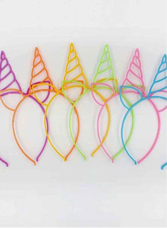 بيوينتي طقم رابطات رأس بنمط يونيكورن للحفلات مكون من 6 قطع 15x22سم - Image 2