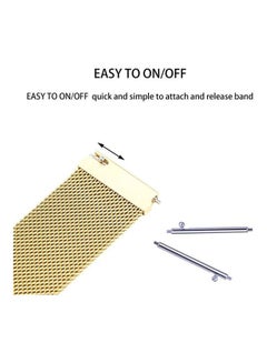 Bikson Elite Stainless Steel Loop Strap Wrist Band For Smart Watch Samsung Galaxy Watch 46mm / Huawei GT2 / Gear S3 Frontier and Classic / Honor Magic 2 / Fossil - 22mm - Champagne Gold 22mm Gold  - Image 3