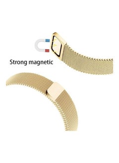 Bikson Elite Stainless Steel Loop Strap Wrist Band For Smart Watch Samsung Galaxy Watch 46mm / Huawei GT2 / Gear S3 Frontier and Classic / Honor Magic 2 / Fossil - 22mm - Champagne Gold 22mm Gold  - Image 4