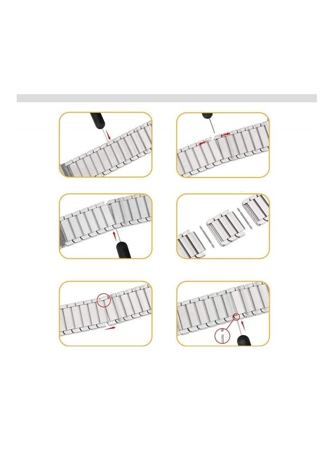 Bikson Ceramic Strap Band for Huawei Smart Watch GT2 and GT  / Honor Magic 2 - 46mm Silver - Image 2