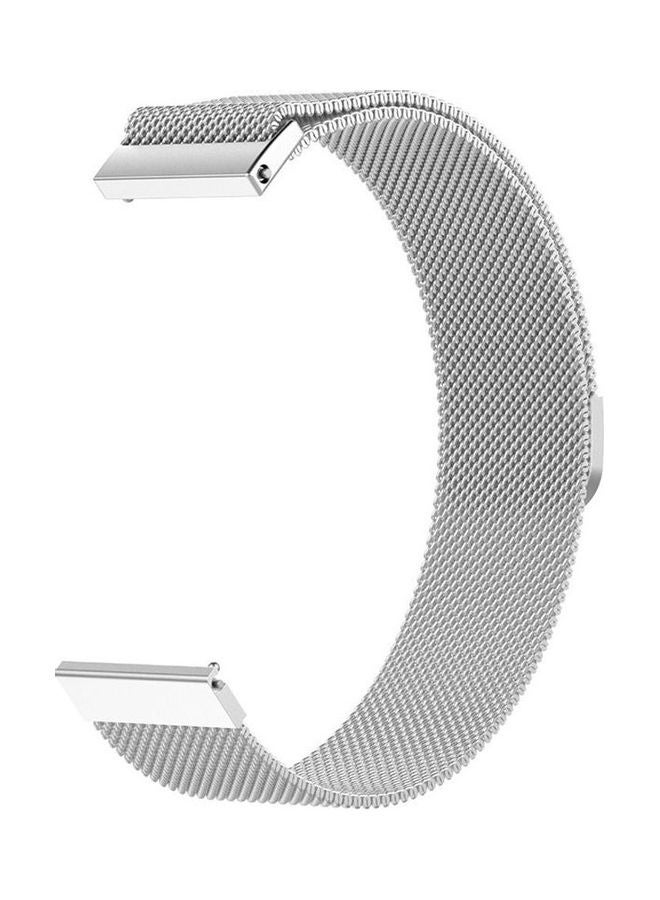 Bikson Stainless Steel Loop Strap Wrist Band For Smart Watch Samsung Galaxy Watch 46mm / Huawei GT2 / Gear S3 Frontier and Classic / Honor Magic 2 / Fossil - 22mm - Sonic 46mm Silver