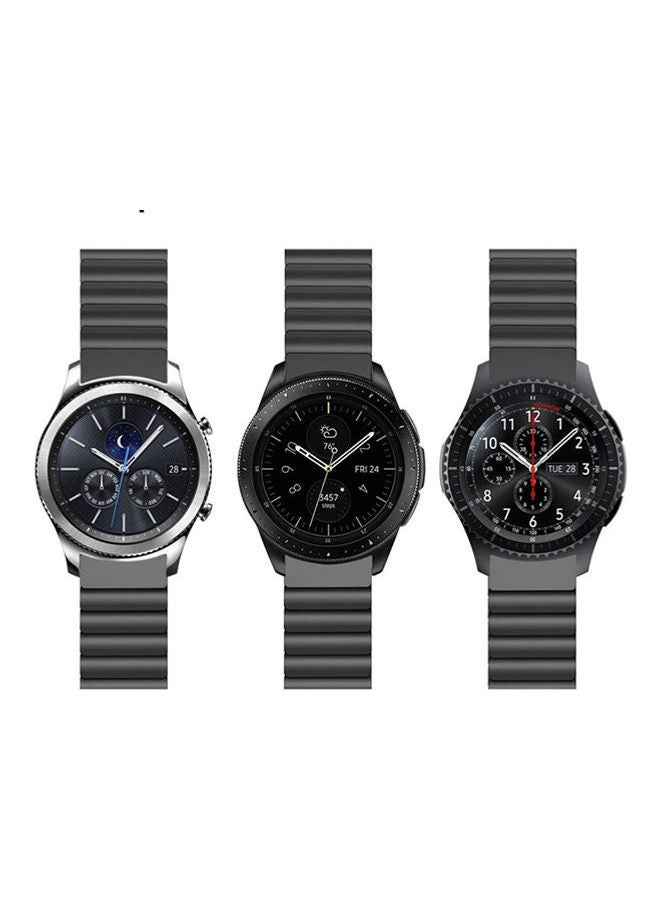Ceramic Strap Band for Samsung Galaxy Watch 46mm / Huawei GT2  / Gear S3 Frontier and Classic /  Honor Magic 2 / Fossil - 22mm - 22mm Black
