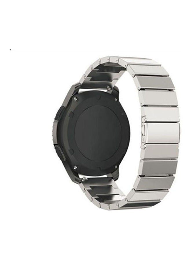 For Samsung Gear S3 Watch Strap Men Link Bracelet Stainless Steel Watch Band Strap Metal Clasp 22mm Silver 
