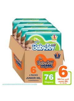 Baby Diapers, Size 6, 16 - 25 Kg, 76 Count (19 x 4) - Junior XXL, Compressed, Breathable Material, Perfect Fit, Navel Cut - v1612932177/N16108615A_1