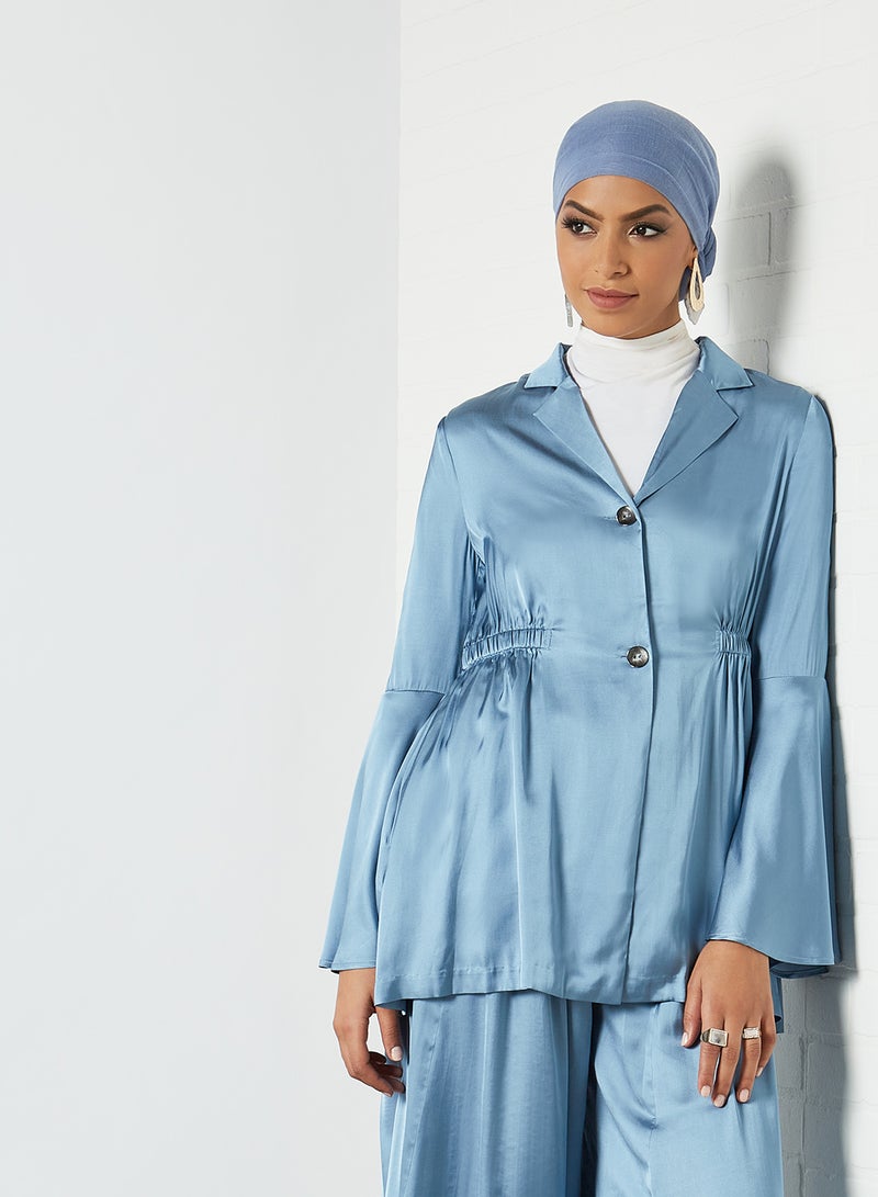KASHKHA - Embellished Fluid Blazer Blue - Image 1