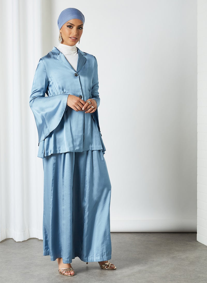 KASHKHA - Embellished Fluid Blazer Blue - Image 1