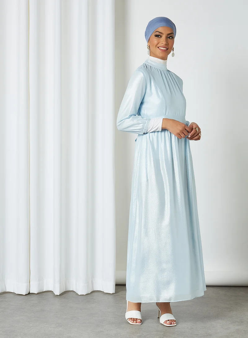 KASHKHA Lurex Maxi Dress Azure