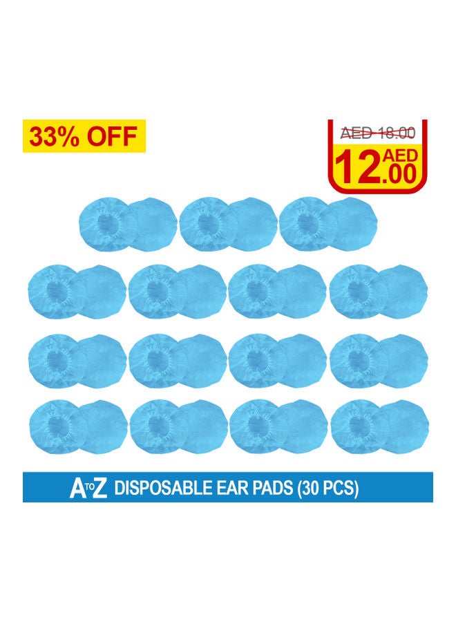 A TO Z 30 Pieces Disposable Ear Pads Blue  - Image 2