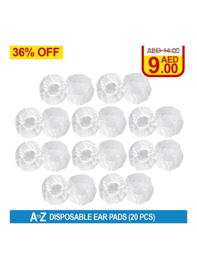 A TO Z 20 Pieces Disposable Ear Pads White - Image 2
